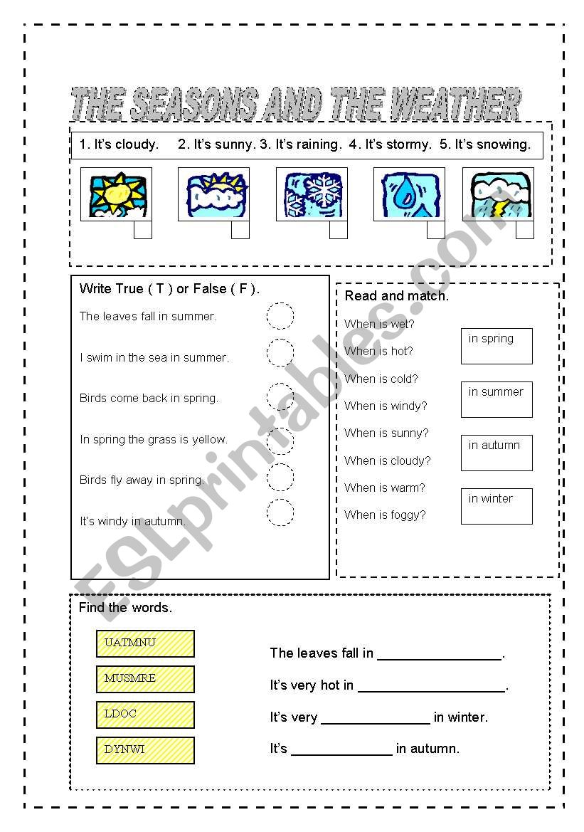 The weather and the seasons worksheet