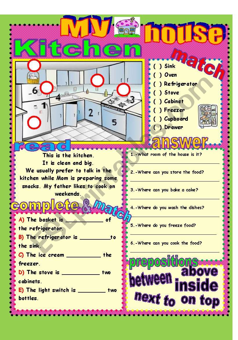 My house - Kitchen worksheet