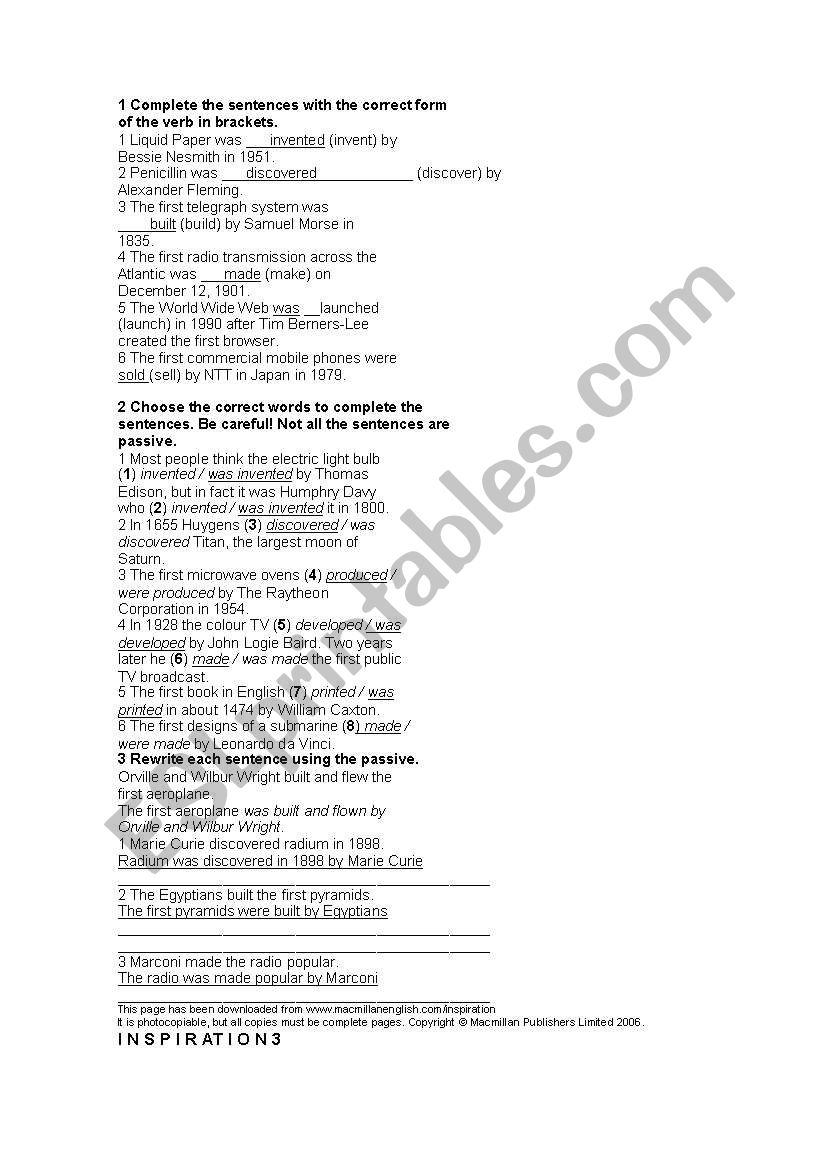 Passive voice quiz worksheet