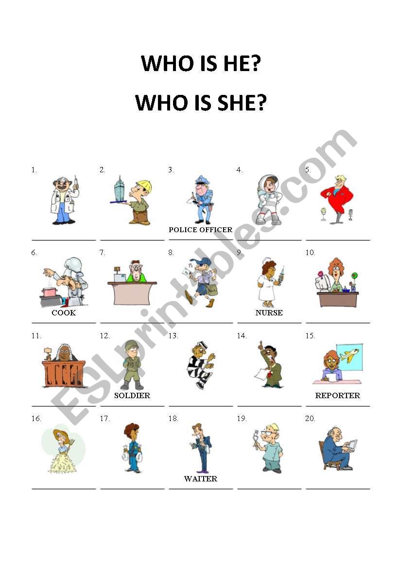 who is he? worksheet