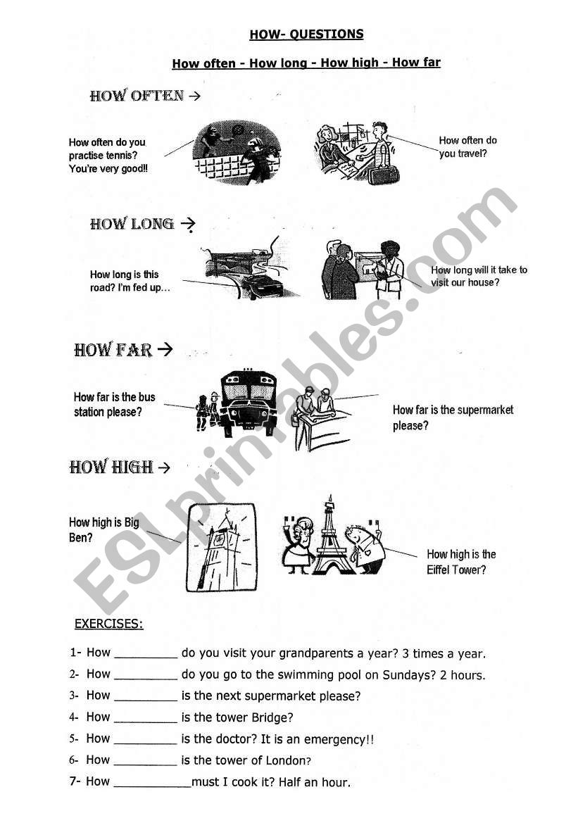 How - Questions ?  worksheet