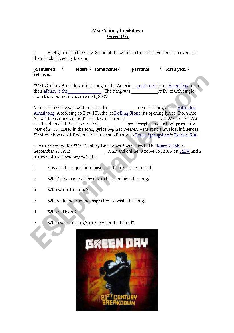 21st century breakdown by Green Day