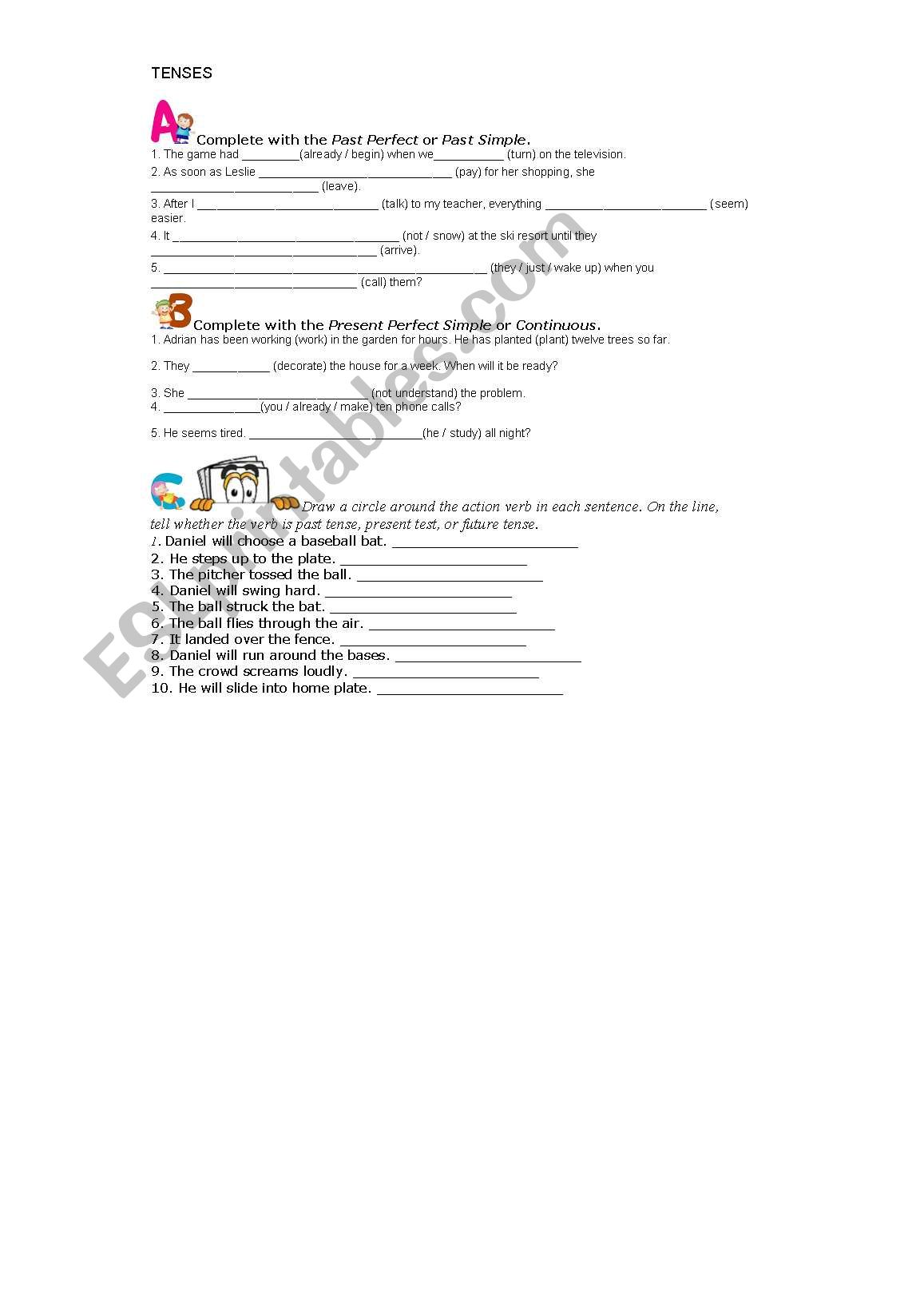 tenses worksheet