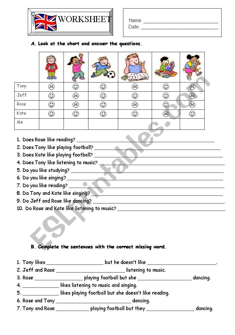 Do they like...? worksheet