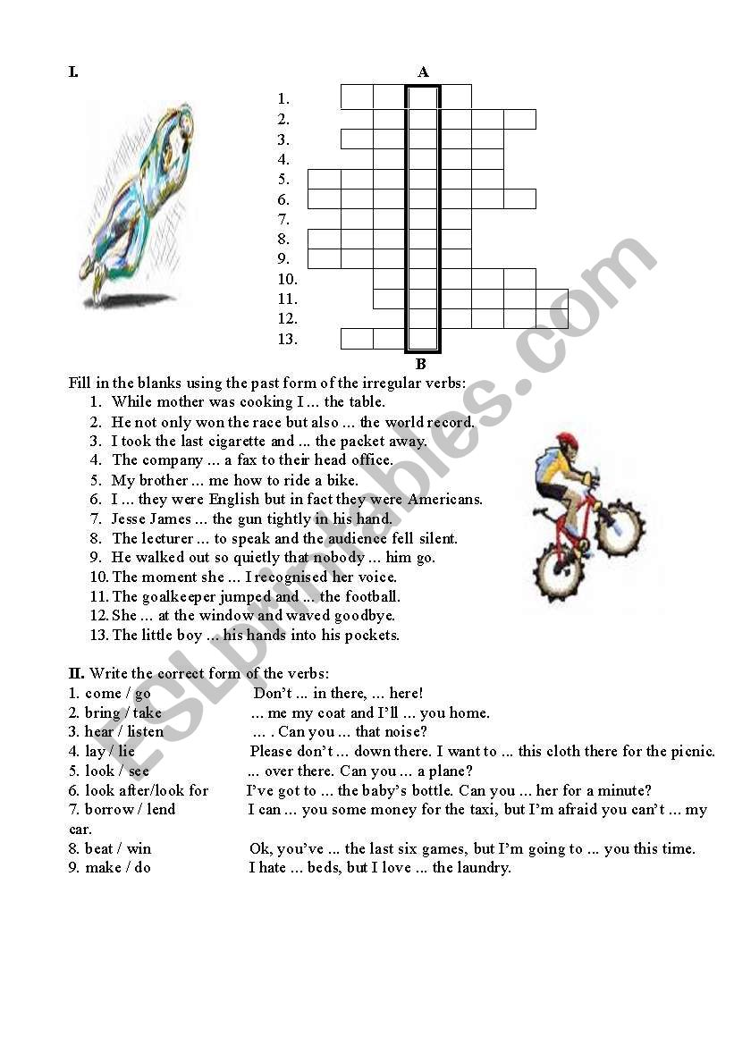 irregular verbs worksheet