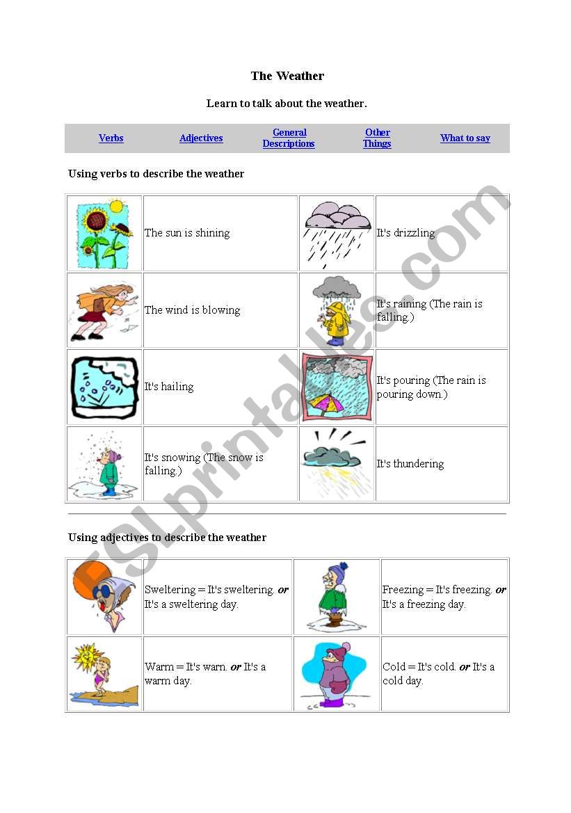 Weather worksheet