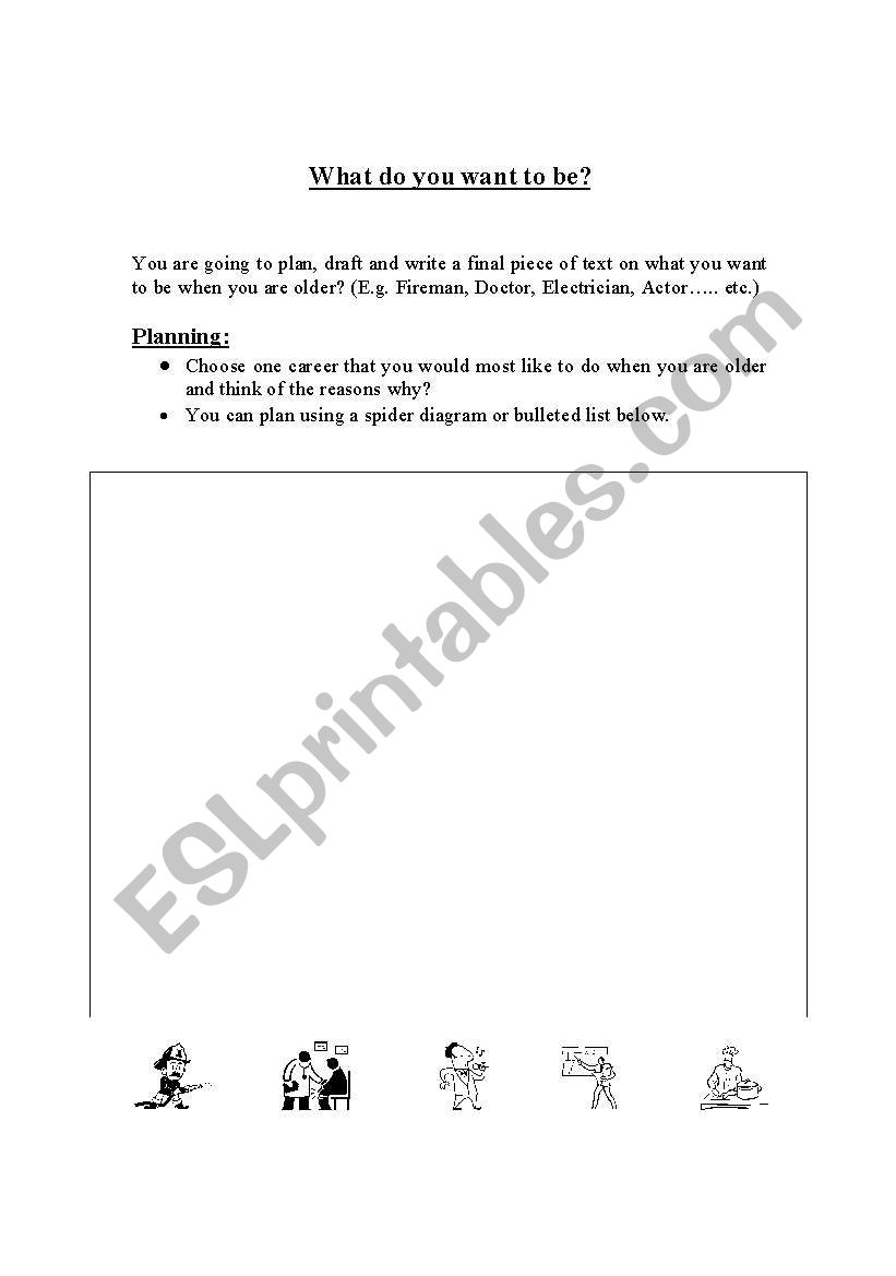 What do you want to be? worksheet