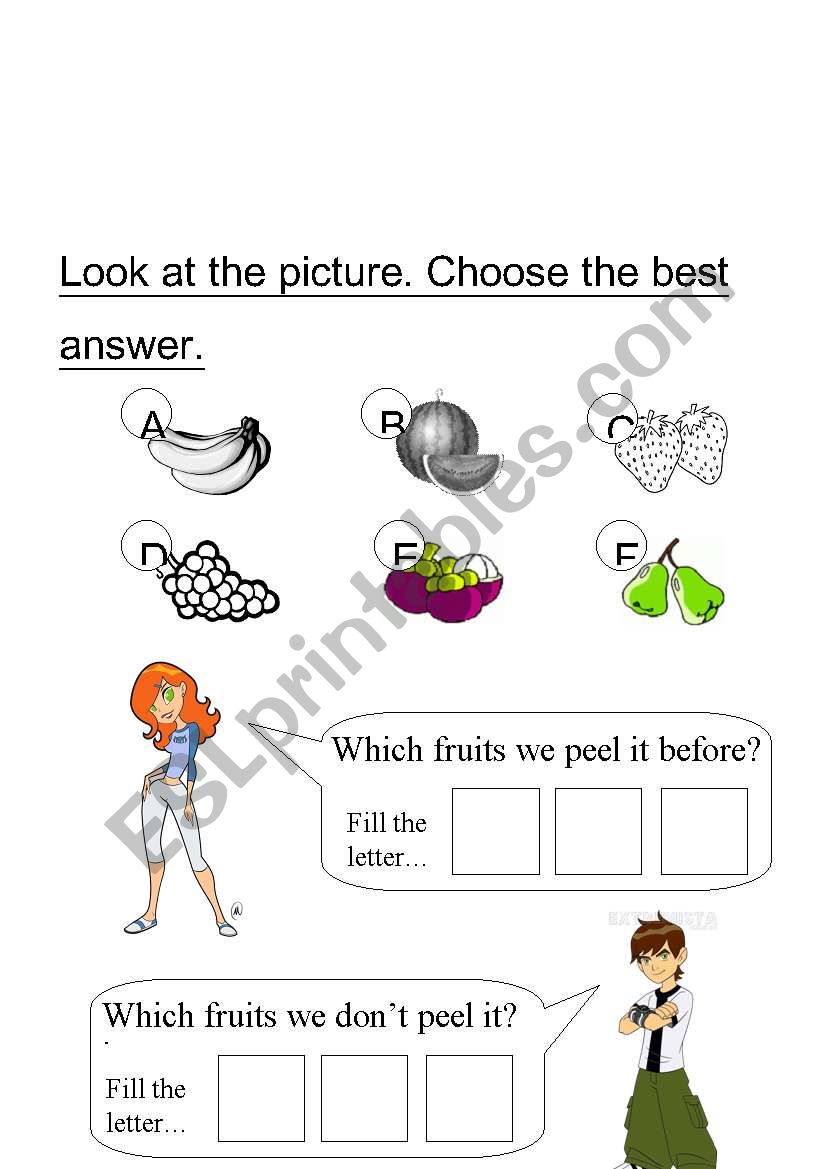 fruit worksheet