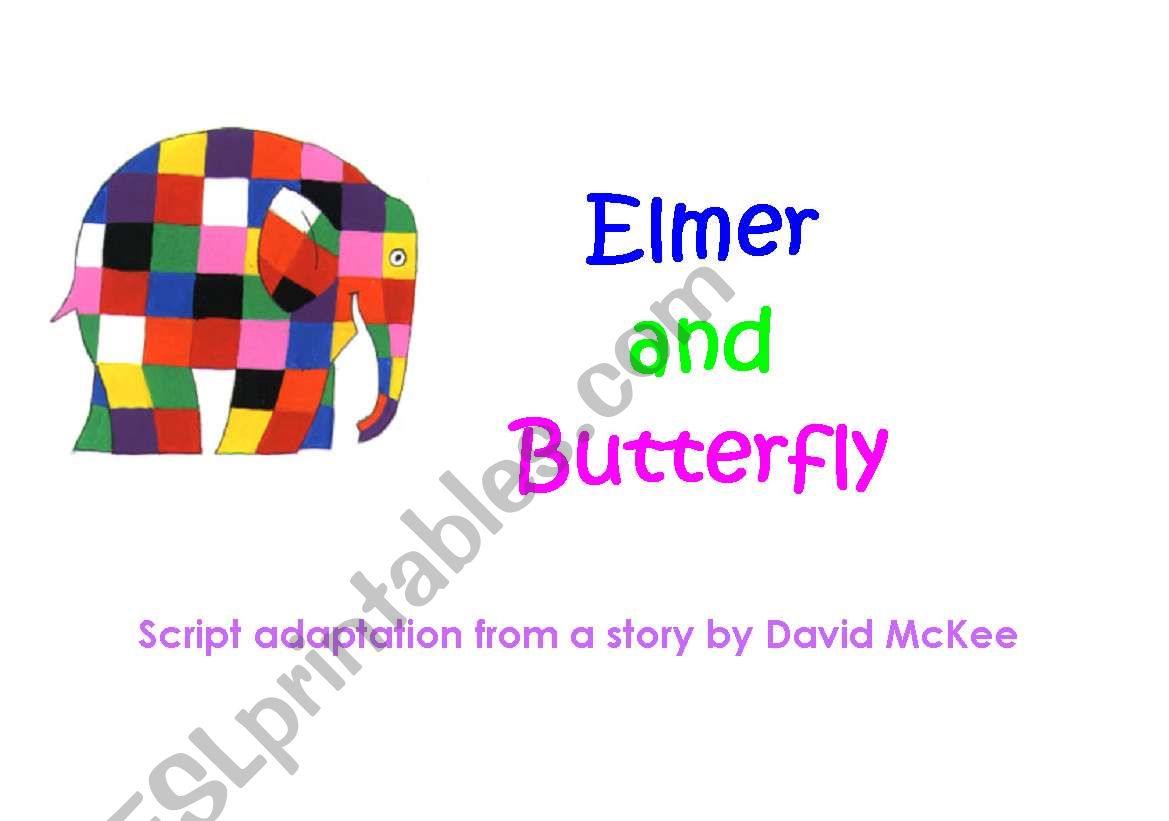 Elmer and Butterfly worksheet