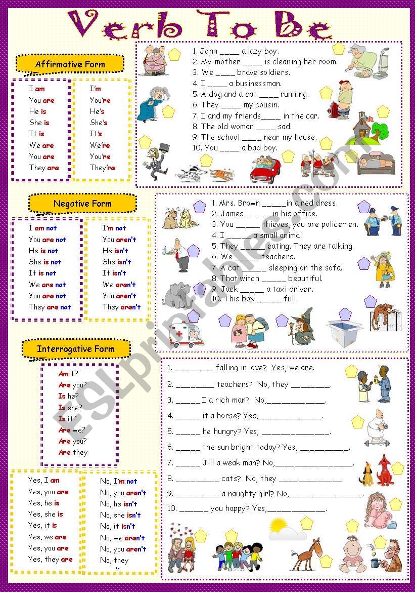 Verb to be worksheet