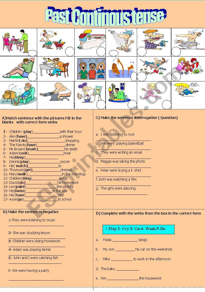 Past  Continuous tense  worksheet