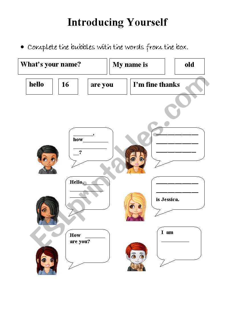 introducing bubbles worksheet