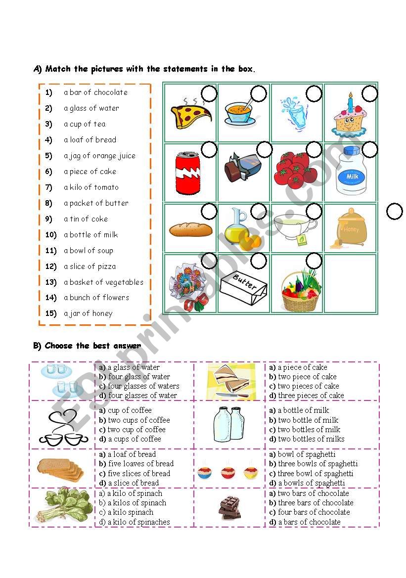 quantities & containers & measurements