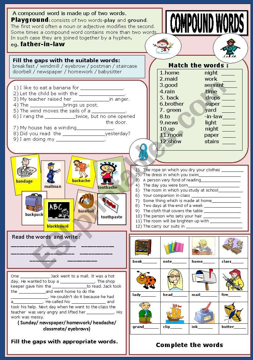 COMPOUND WORDS worksheet