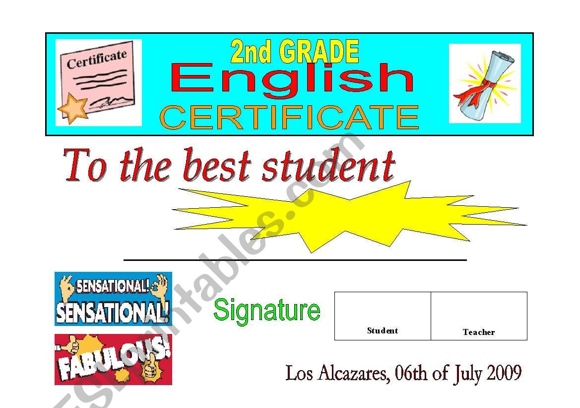 certificate worksheet