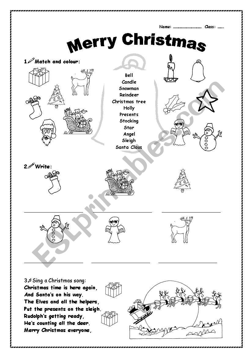 Merry Christmas worksheet