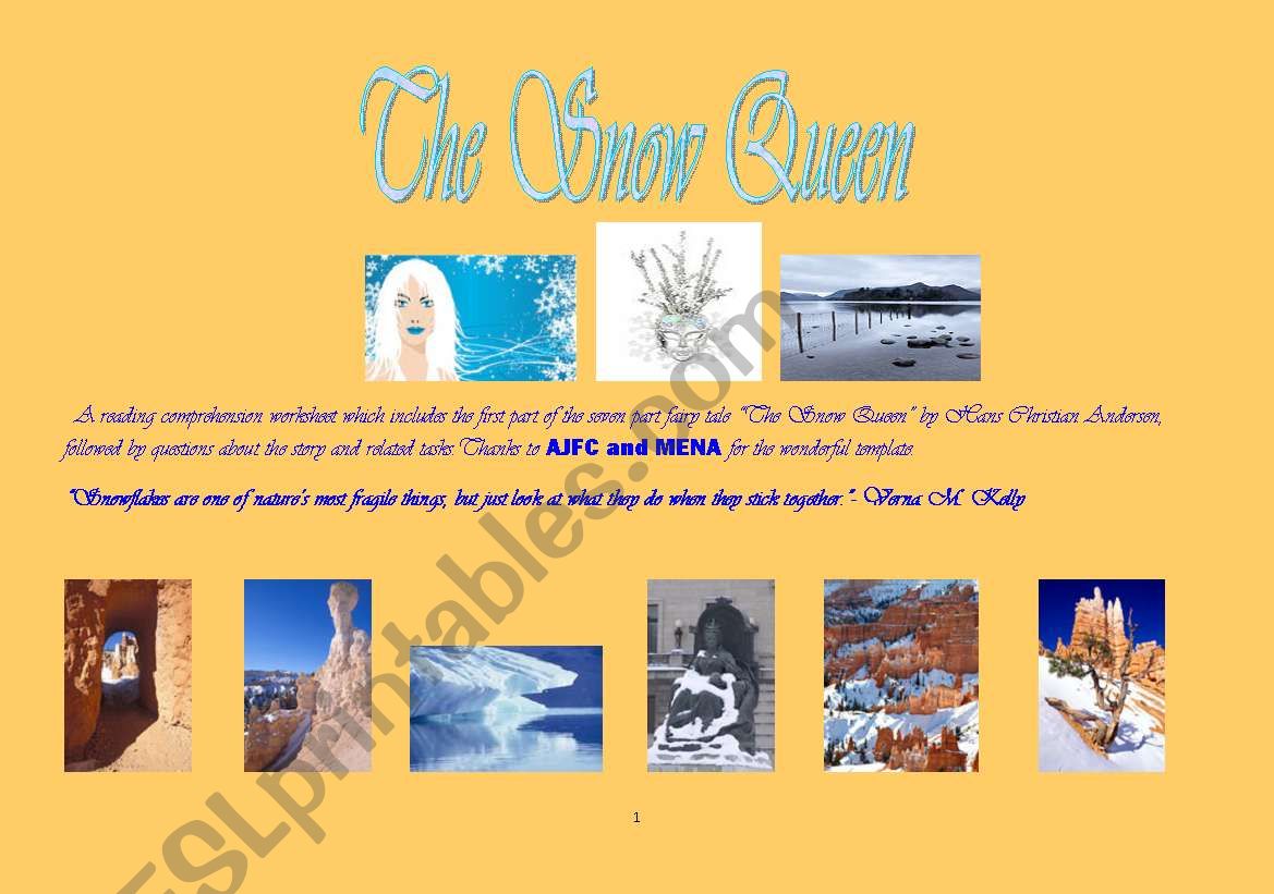 The Snow Queen Story One worksheet