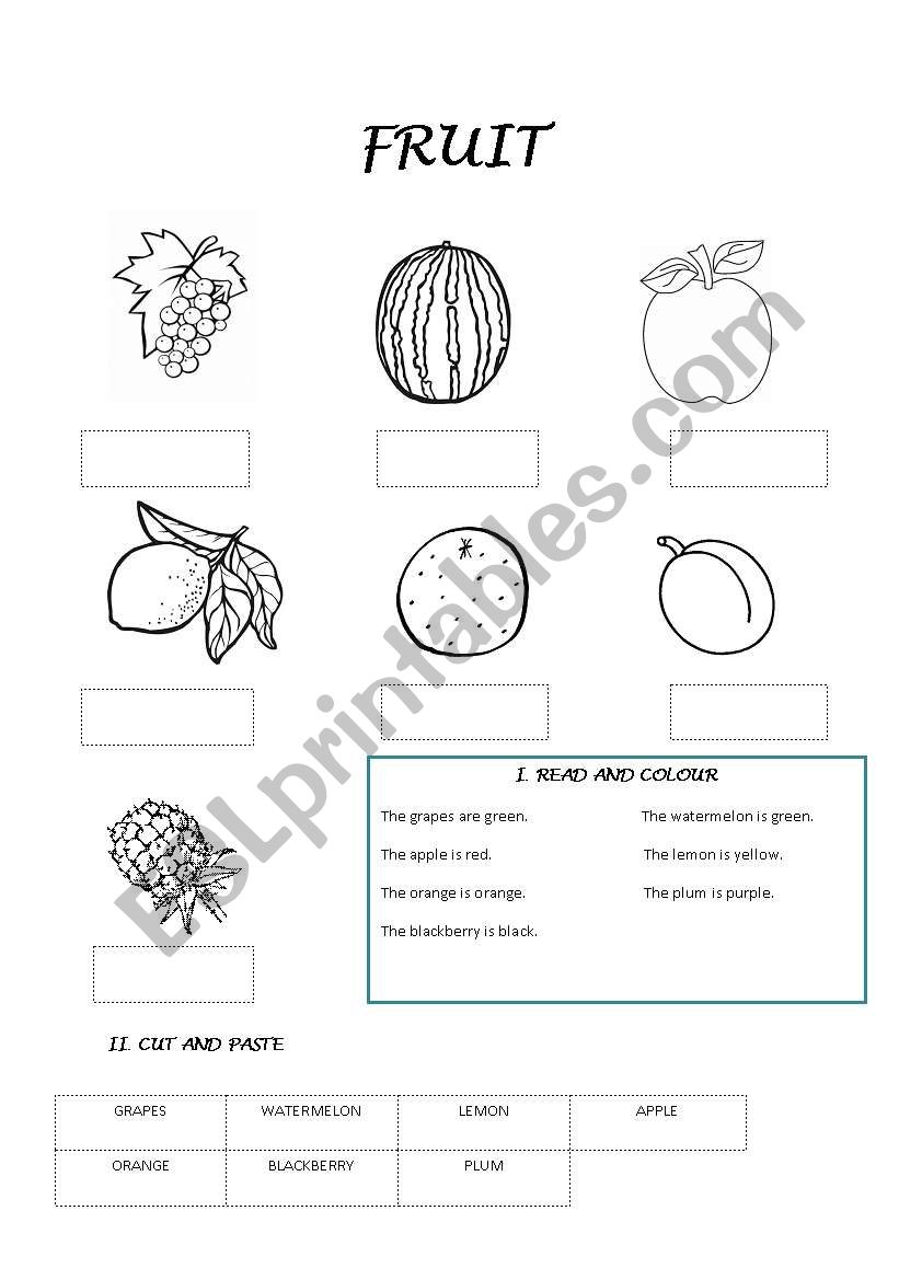 Fruit worksheet