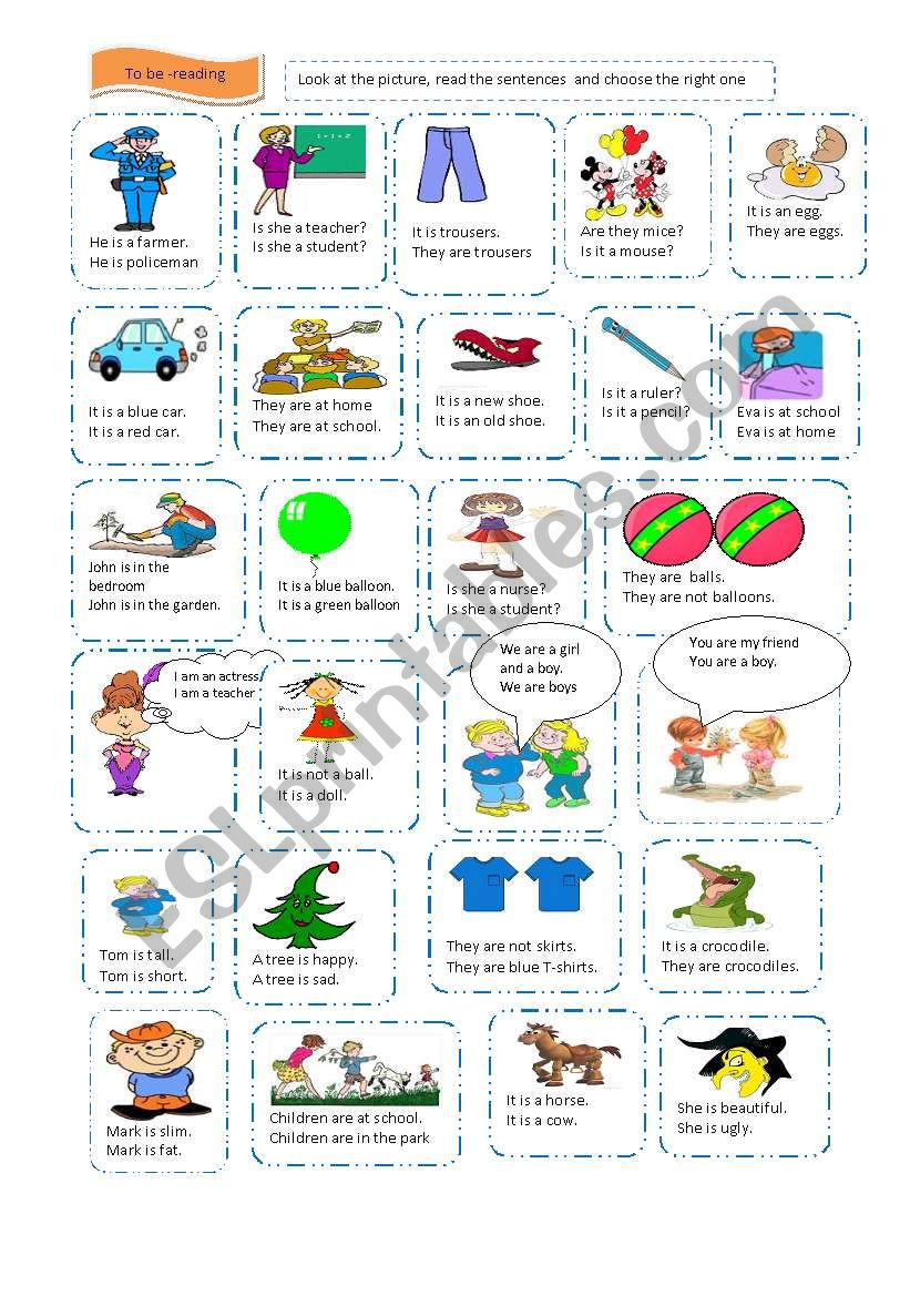 To be - reading worksheet