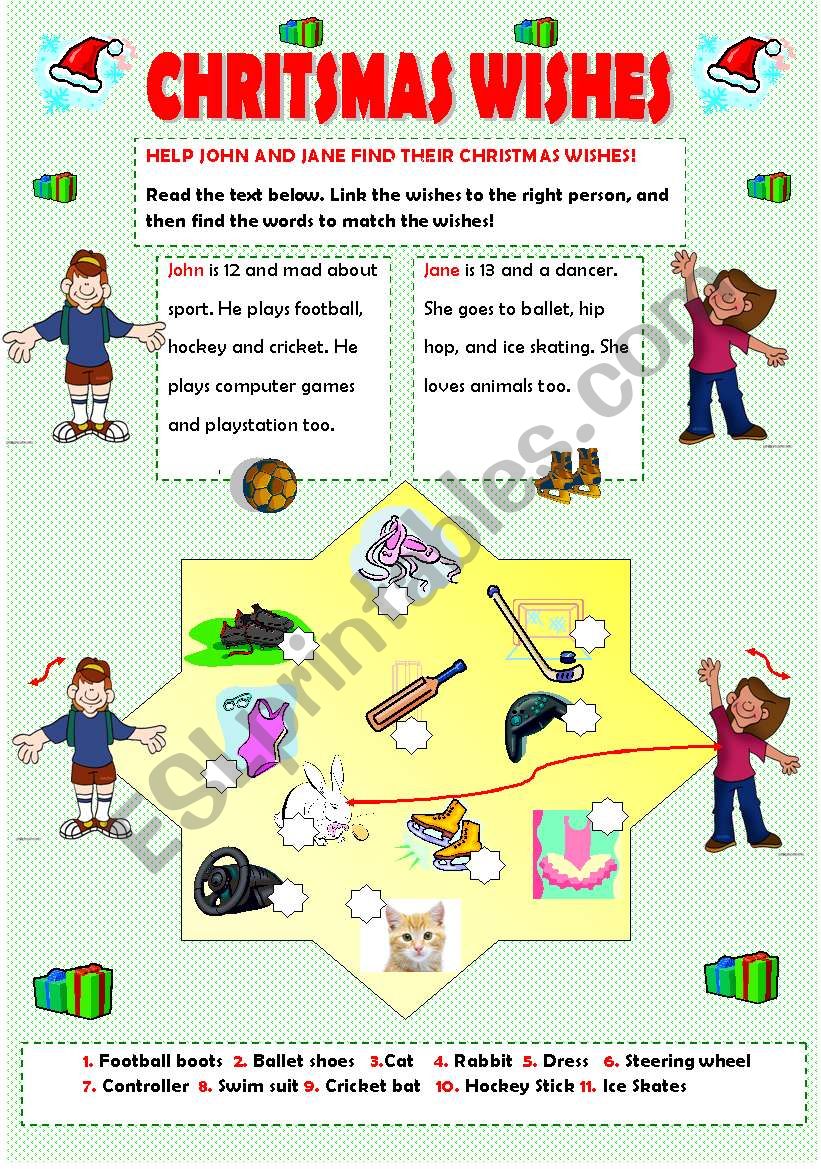 CHRISTMAS WISHES worksheet