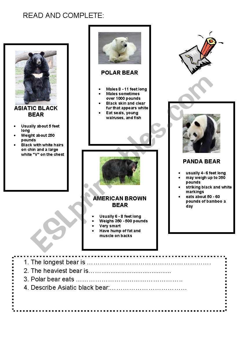 BEARS worksheet