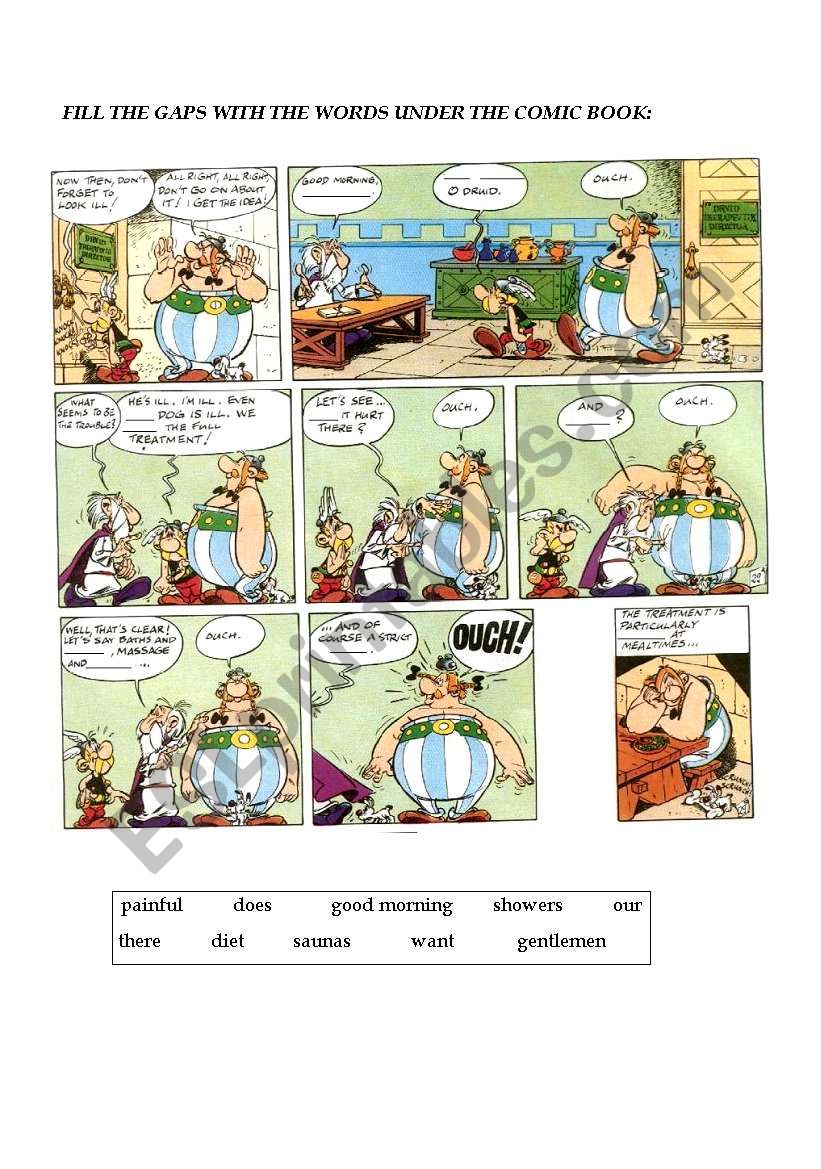 Asterix - fill the gaps  worksheet