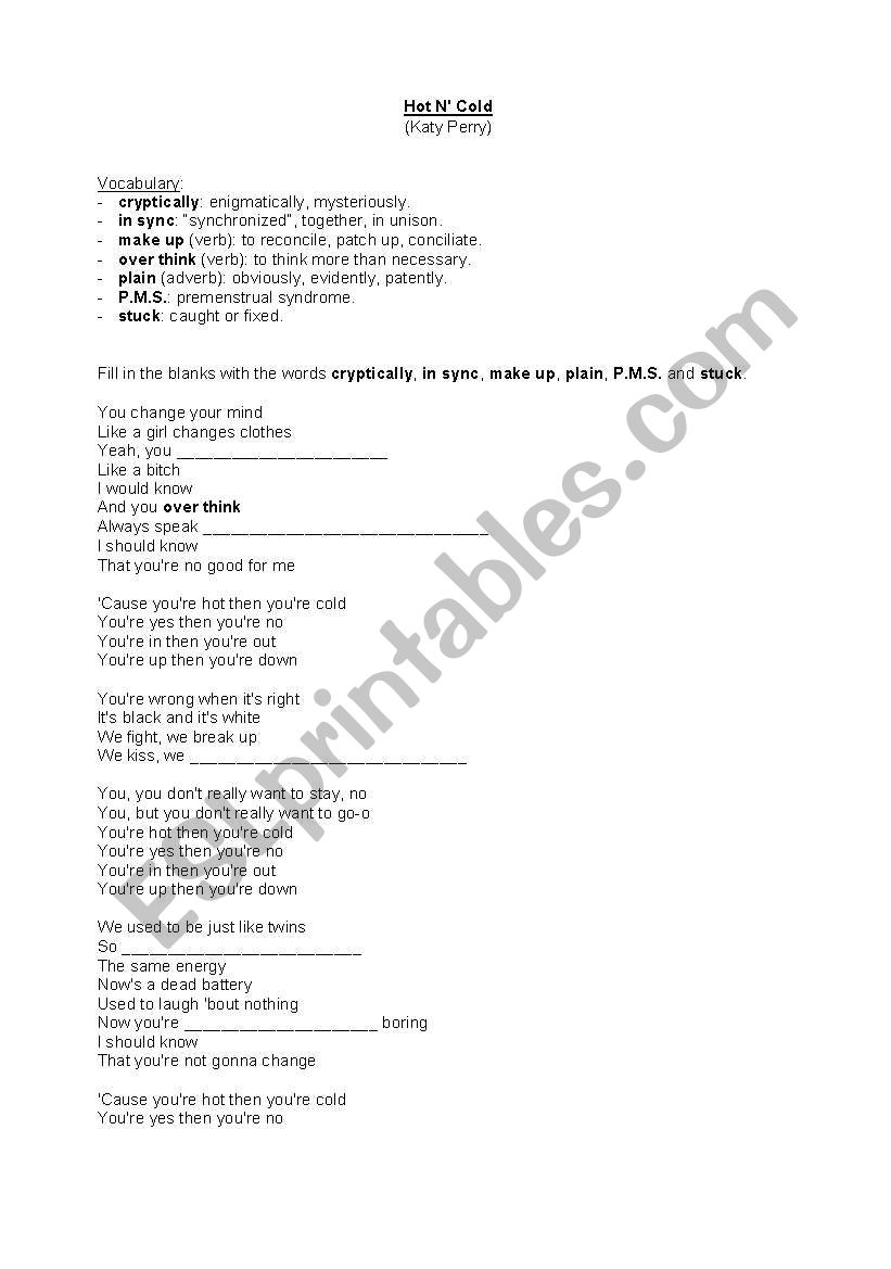 Hot n Cold (song) by Katy Perry