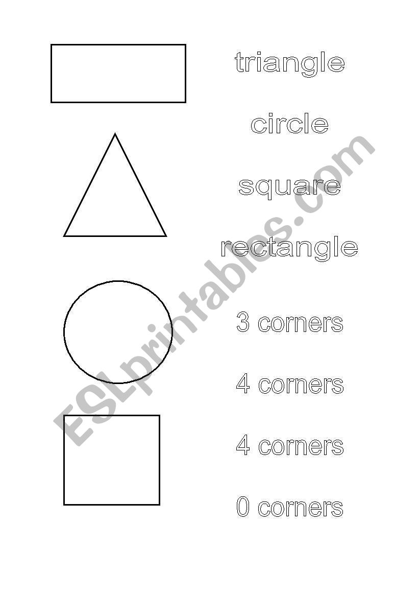 2D Shapes Match shape to name worksheet