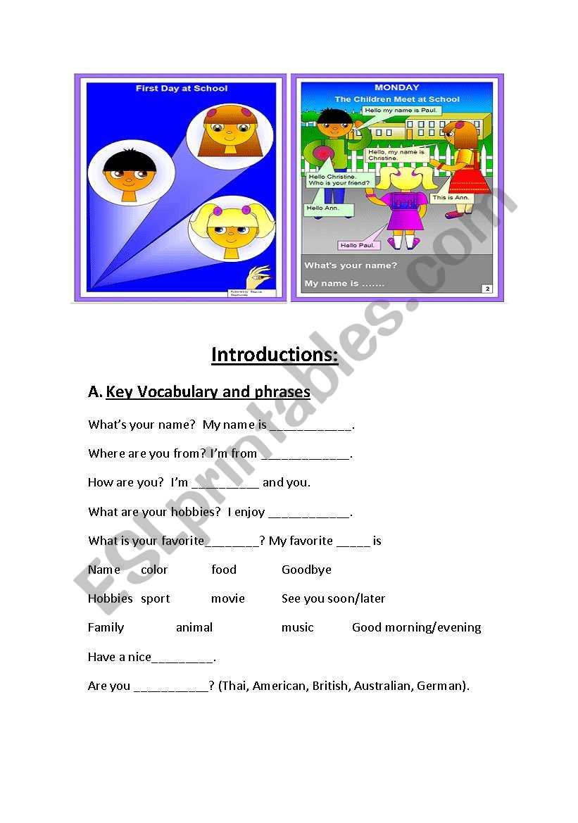 Metting people worksheet