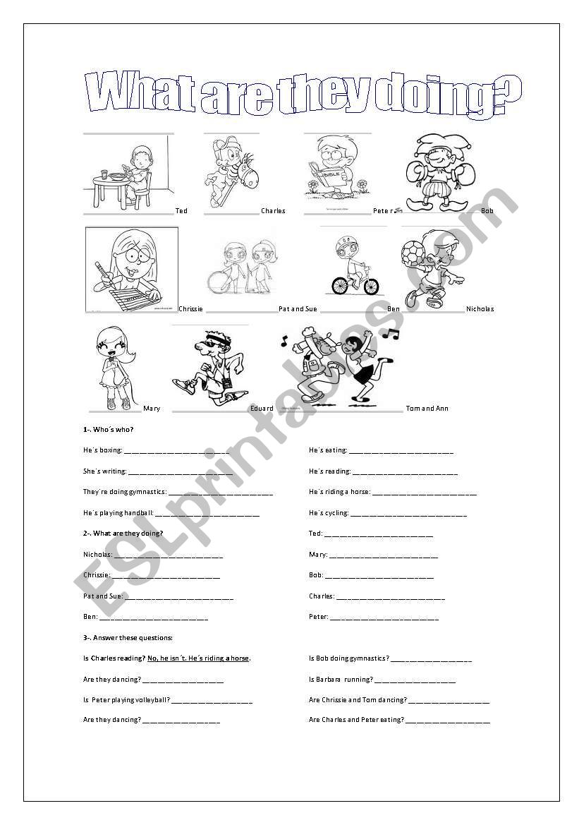 Present continuous worksheet