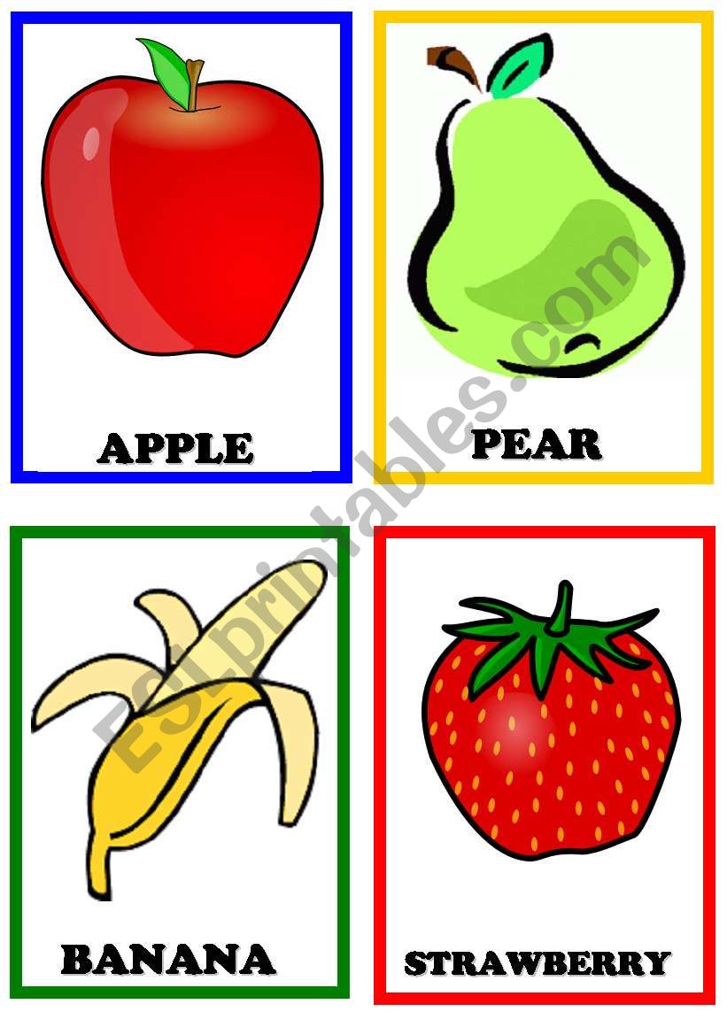 Fruits flashcards set 1 worksheet