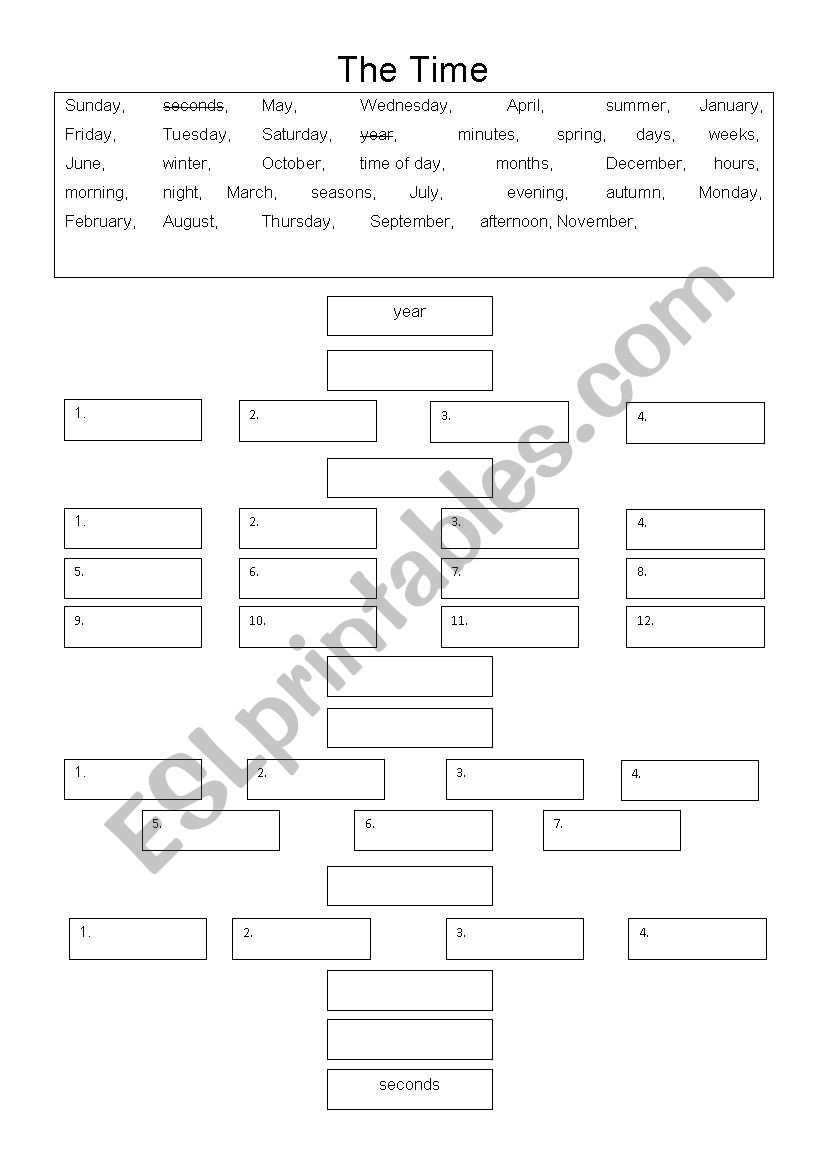 The Time - Vocabulary worksheet