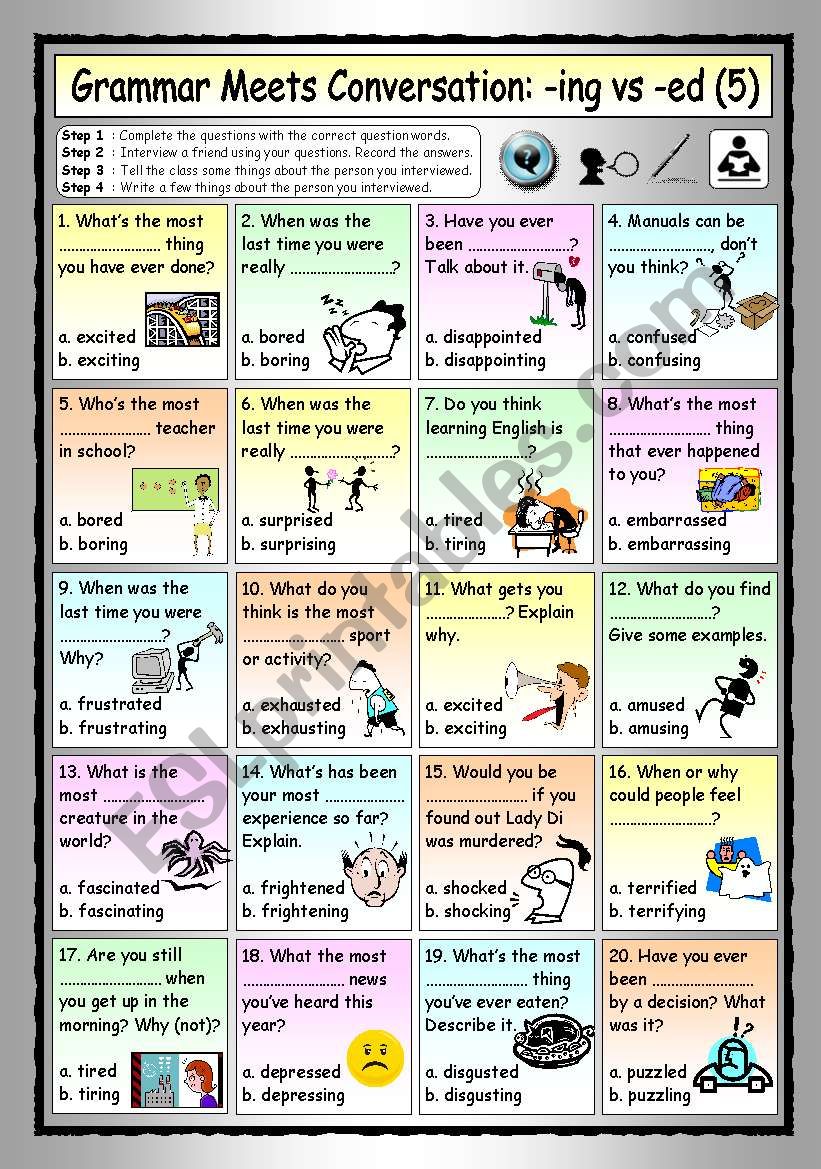 Grammar Meets Conversation: -ING vs -ED Adjectives (5) - Asking about Experiences and Opinions