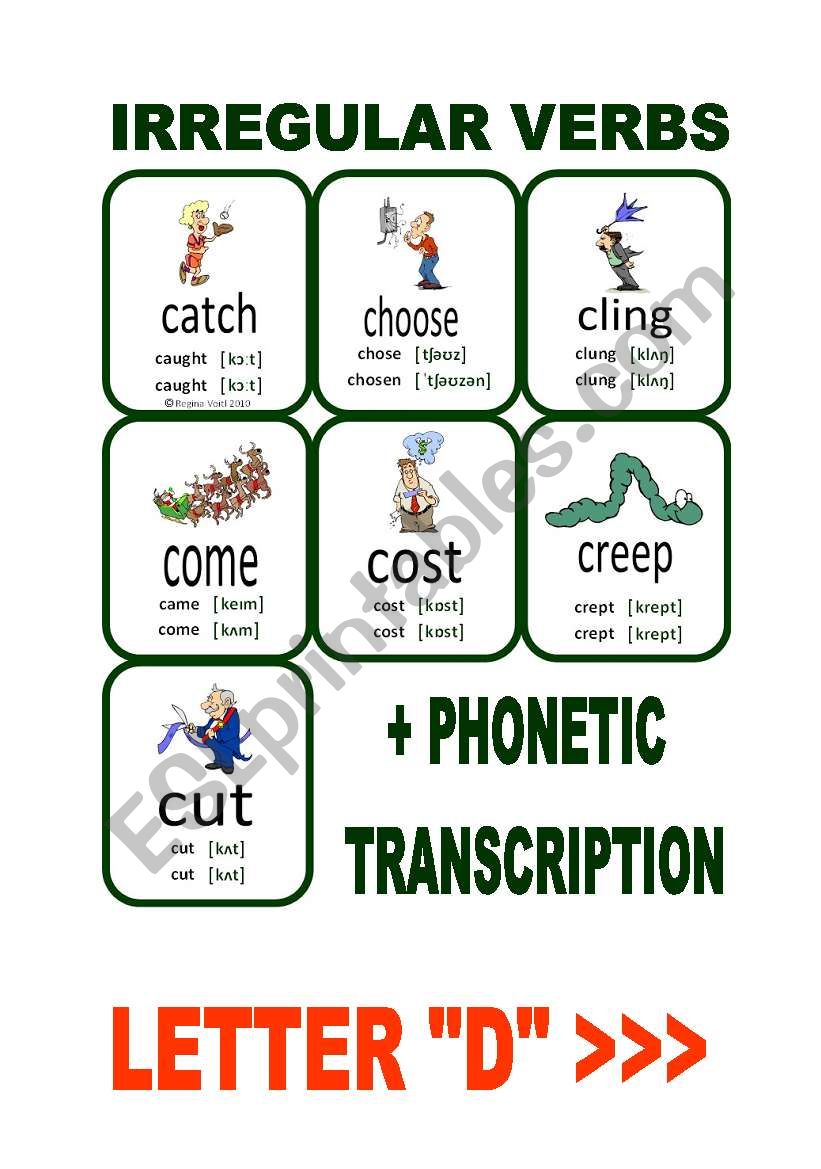 Set2: Irregular verbs cards + phonetic transcription