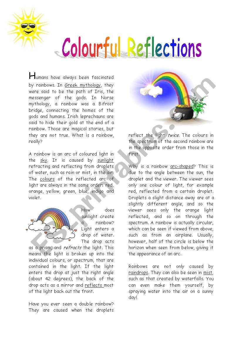 Rainbows worksheet