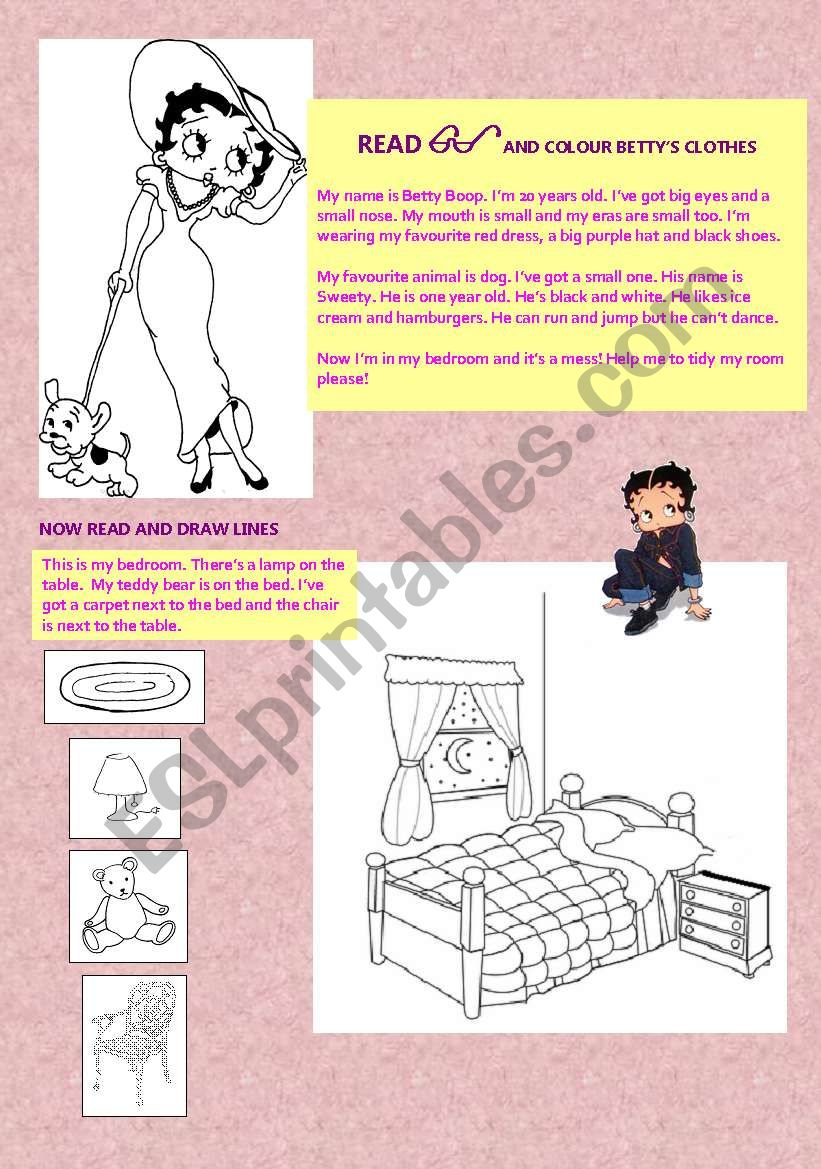 Betty Boop worksheet