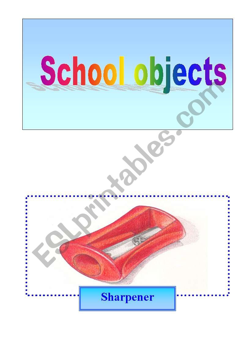 school objects worksheet