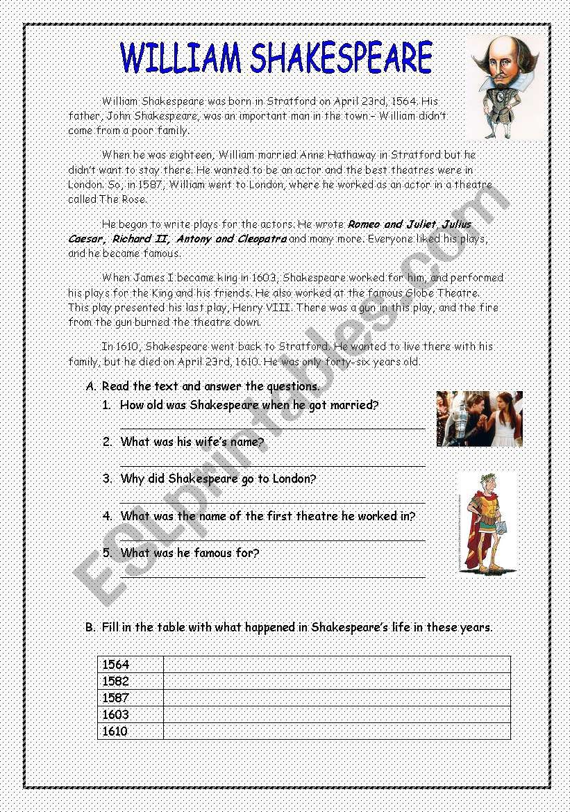 william-shakespeare-esl-worksheet-by-berna