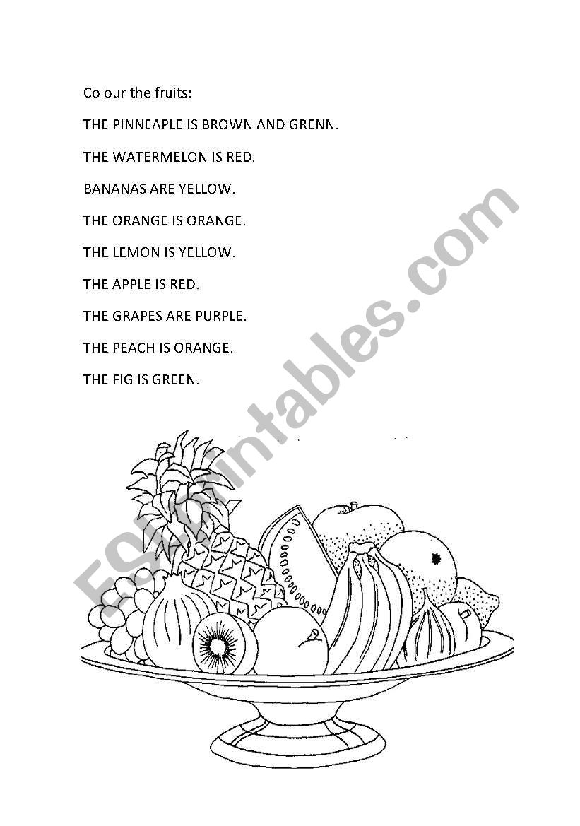 FRUITS worksheet