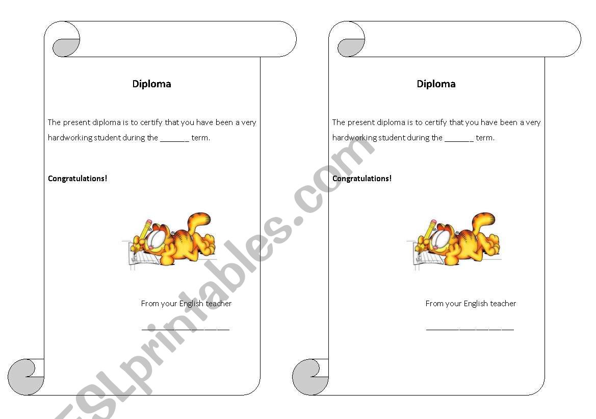 Diploma worksheet