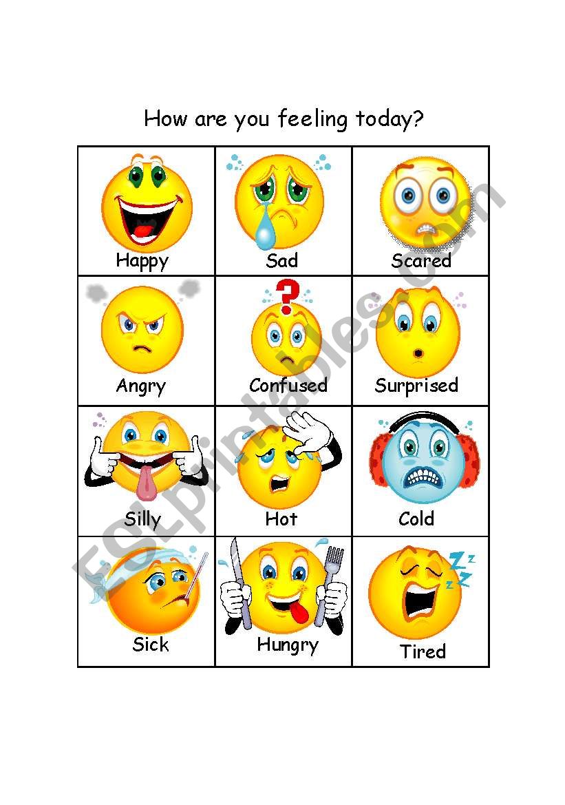 How are you feeling today? worksheet