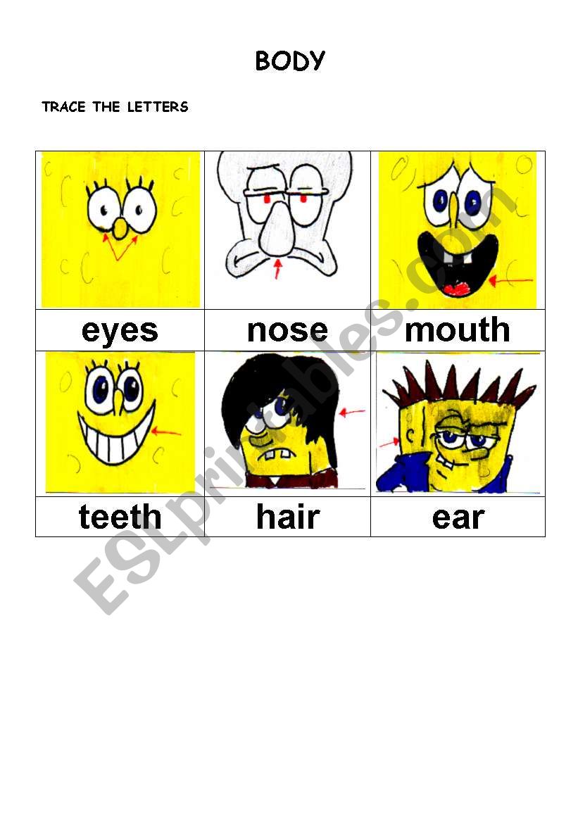 body part 1 of 3 worksheet