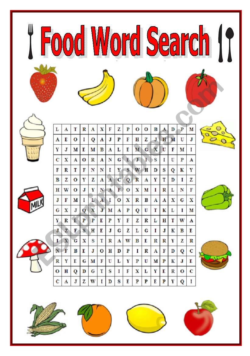 Food - Word Search (key included)