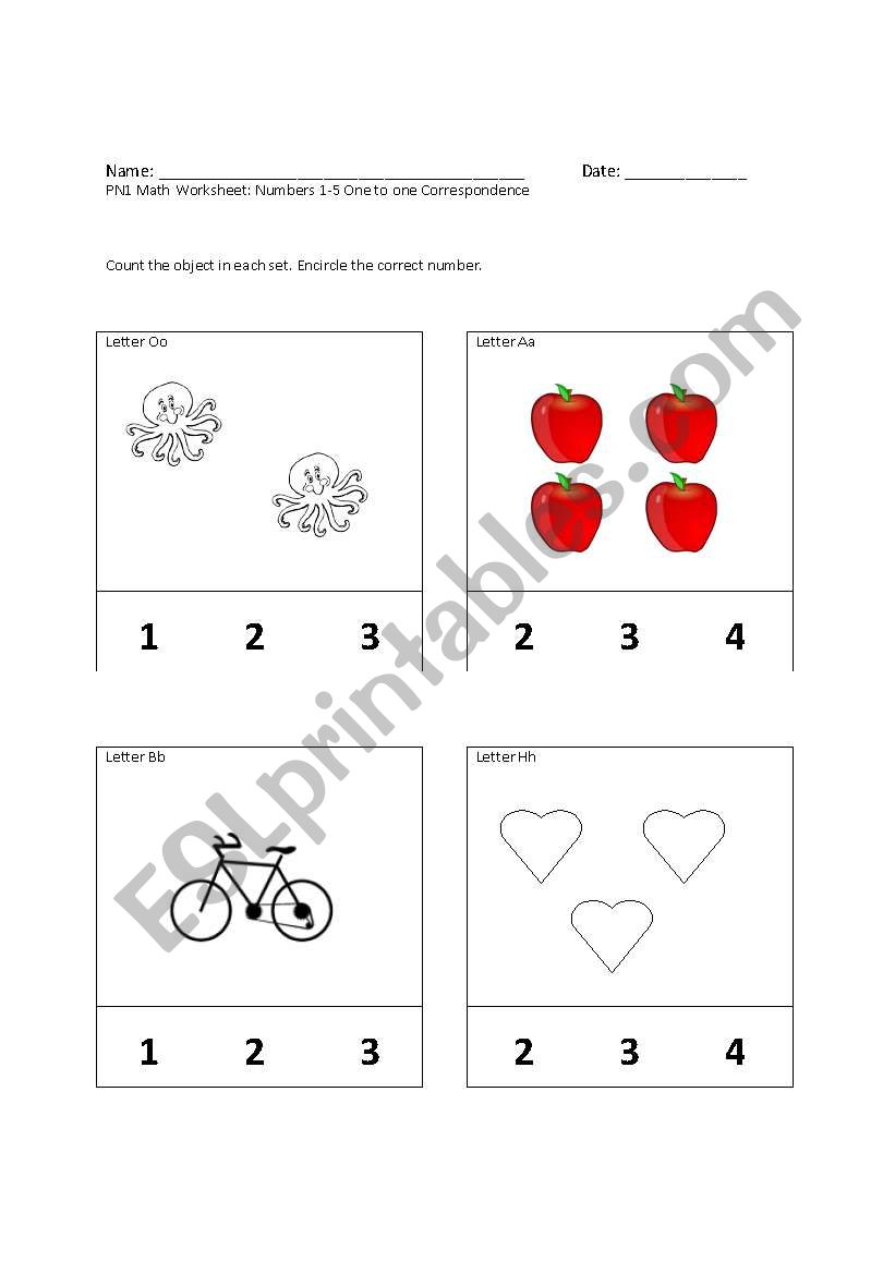 1234 numbers worksheet