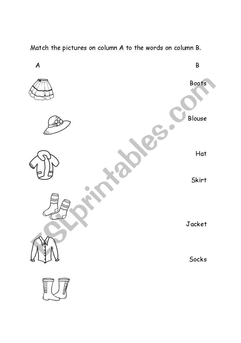 clothes vocabulary worksheet