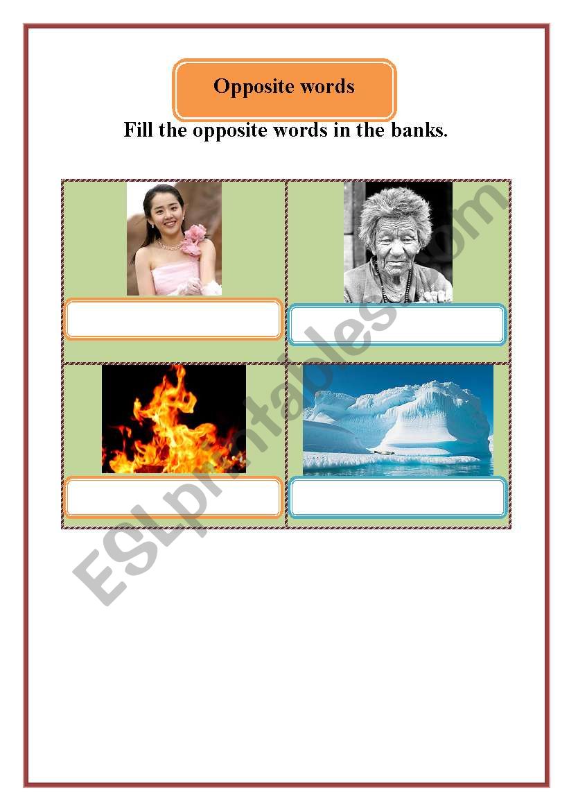 Opposite word(2) worksheet