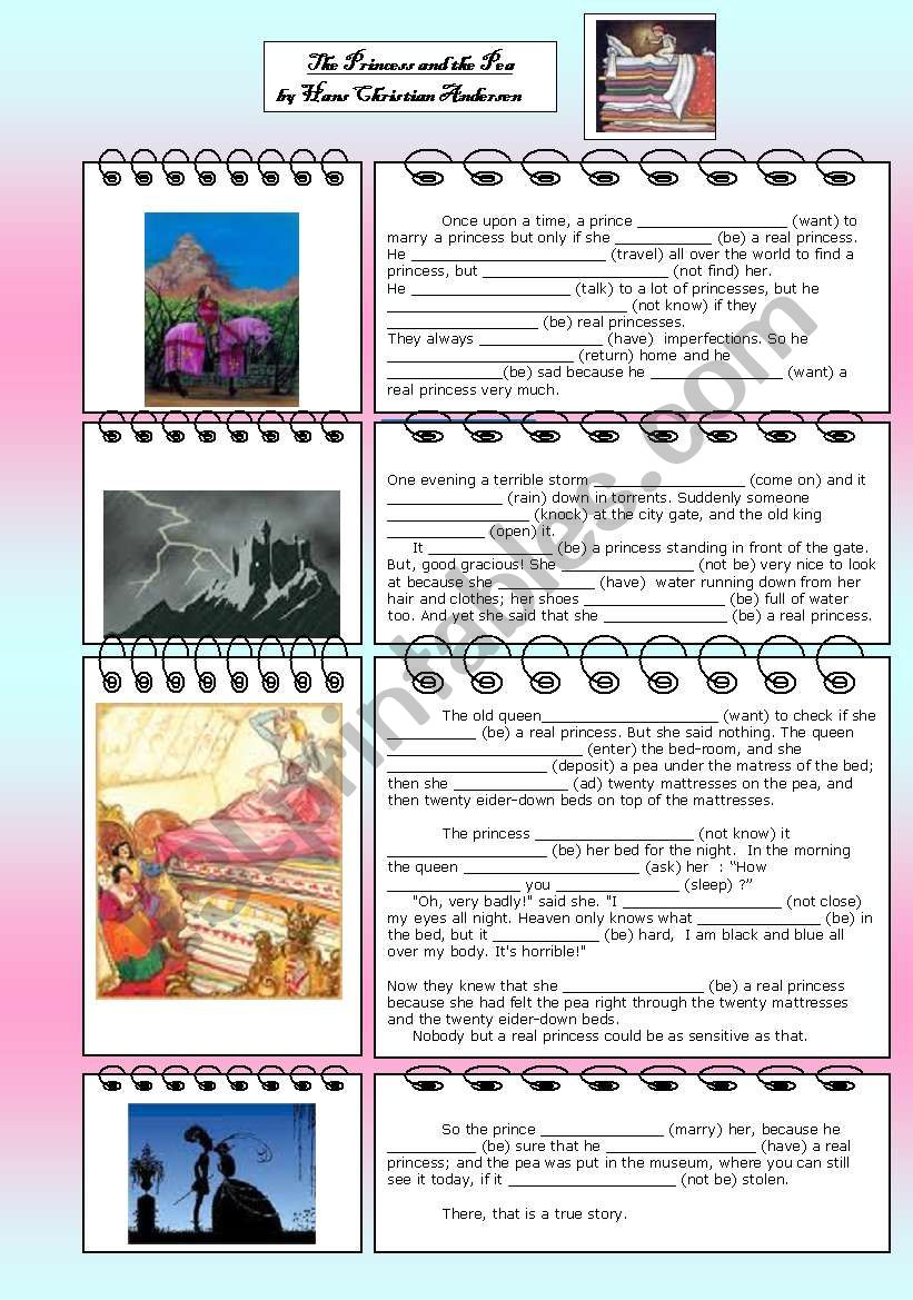 The princess and the pea worksheet