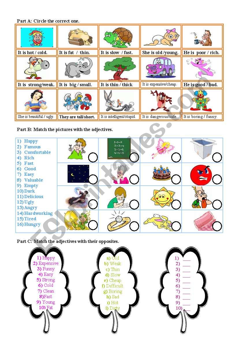 adjectives worksheet