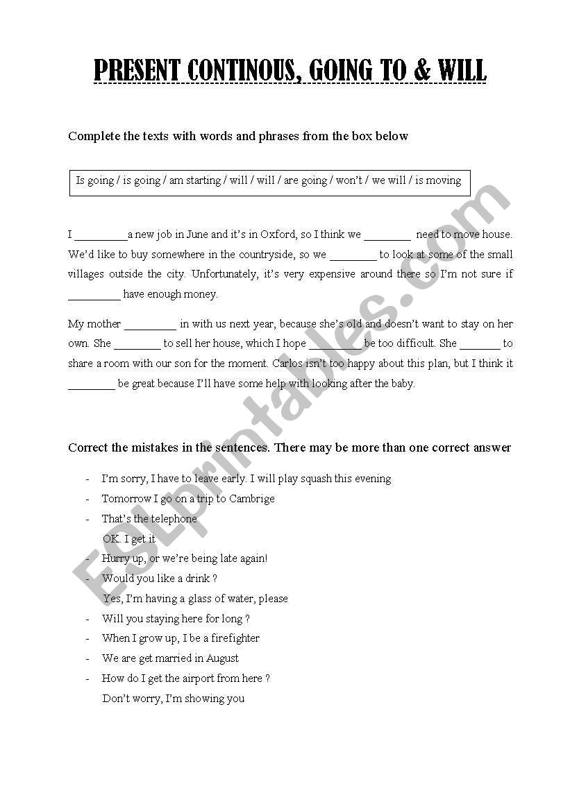 Conditionals & Future tenses review