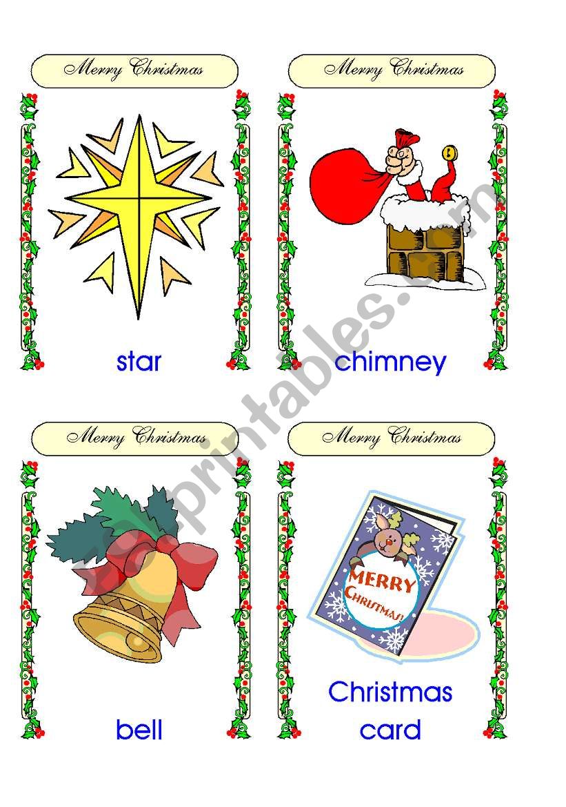 Christmas flashcards (17-32 of 32) and backs  reuploaded